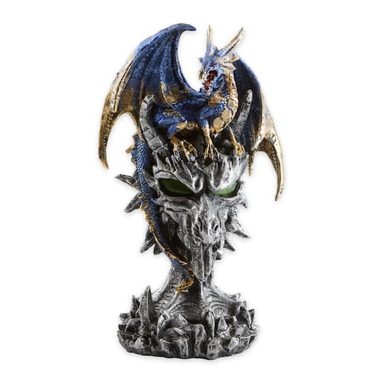 Blue Dragon Warrior Statue 6" x 4" x 9.5